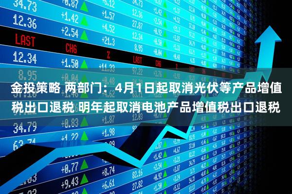 金投策略 两部门：4月1日起取消光伏等产品增值税出口退税 明年起取消电池产品增值税出口退税